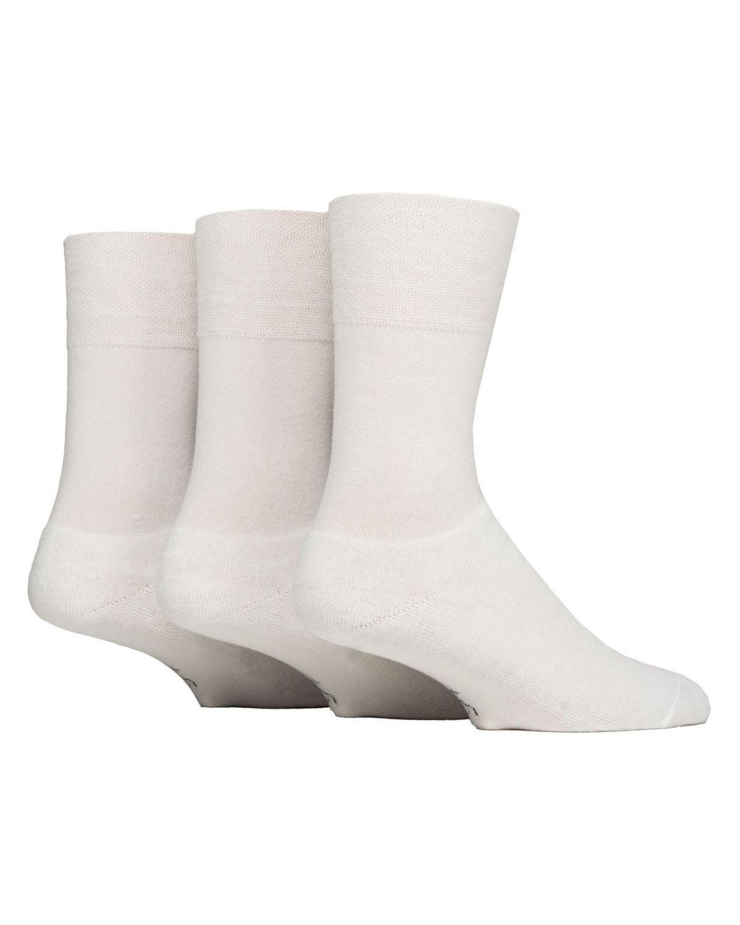 Gentle Grip White 3 Pack Ladies And Non Elastic Sport Socks for men