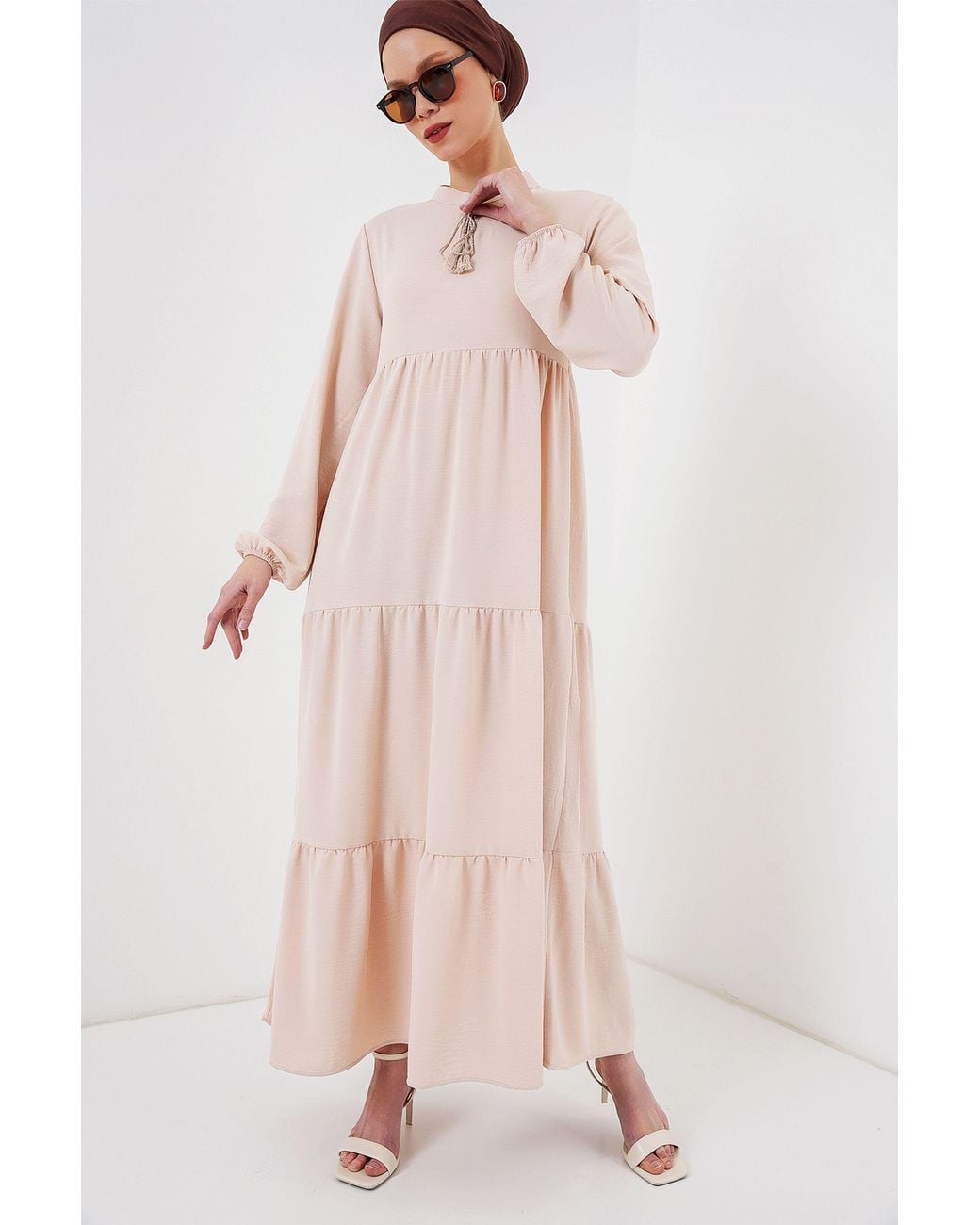 Bigdart Pink Maxi Dress With Bow Detail
