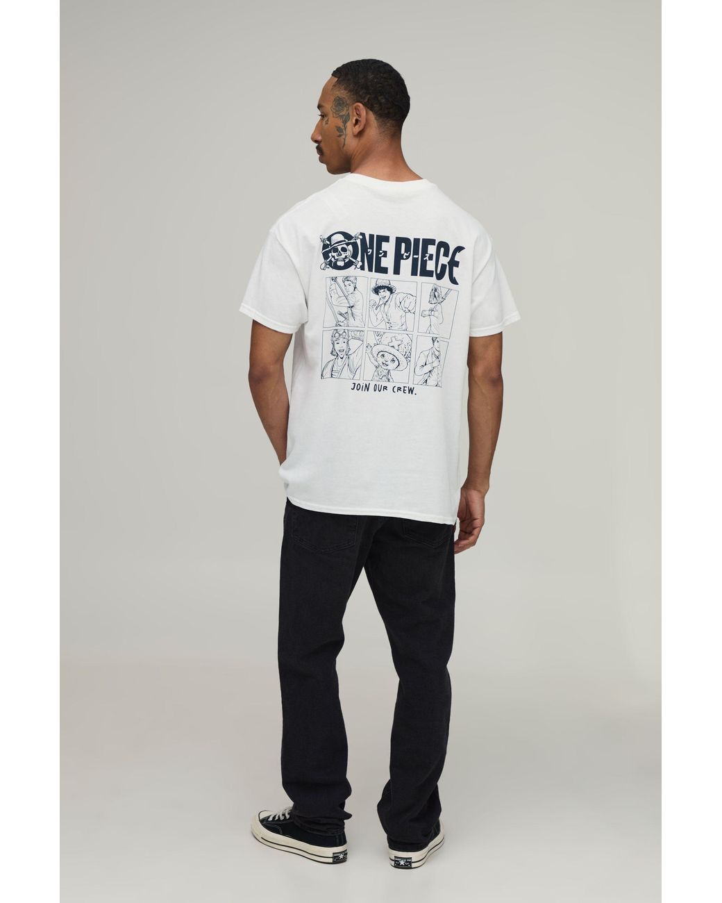BoohooMAN White Oversized One Piece License T-Shirt for men