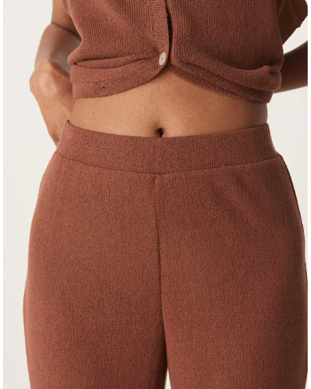 Nobody's Child Natural Wide Leg Textured Trousers Co-Ord
