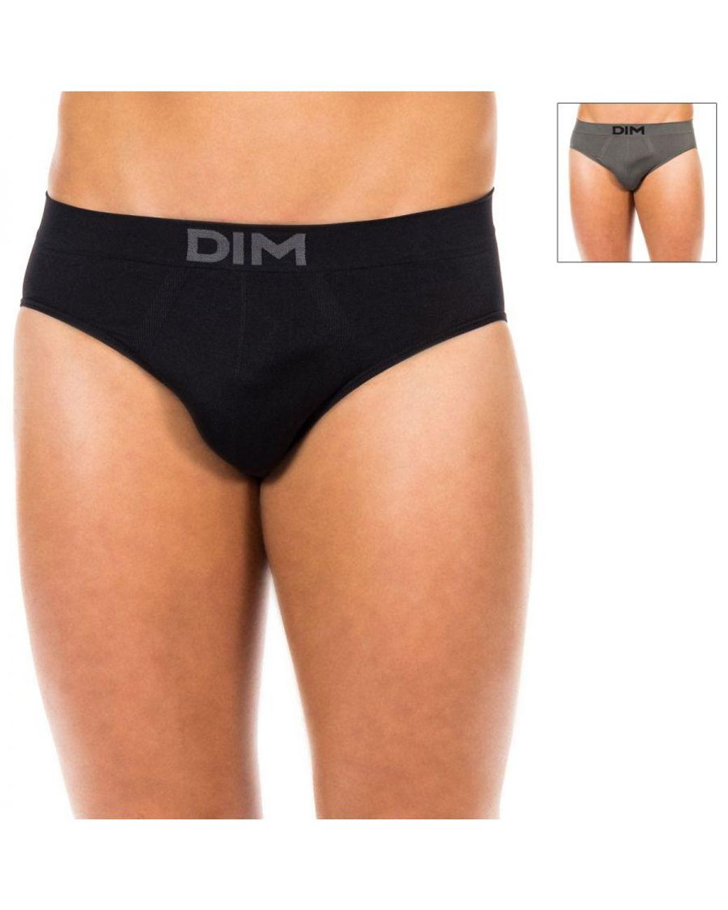 Dim Black Pack-2 Slips Unno Basic Seamless D05Hg for men