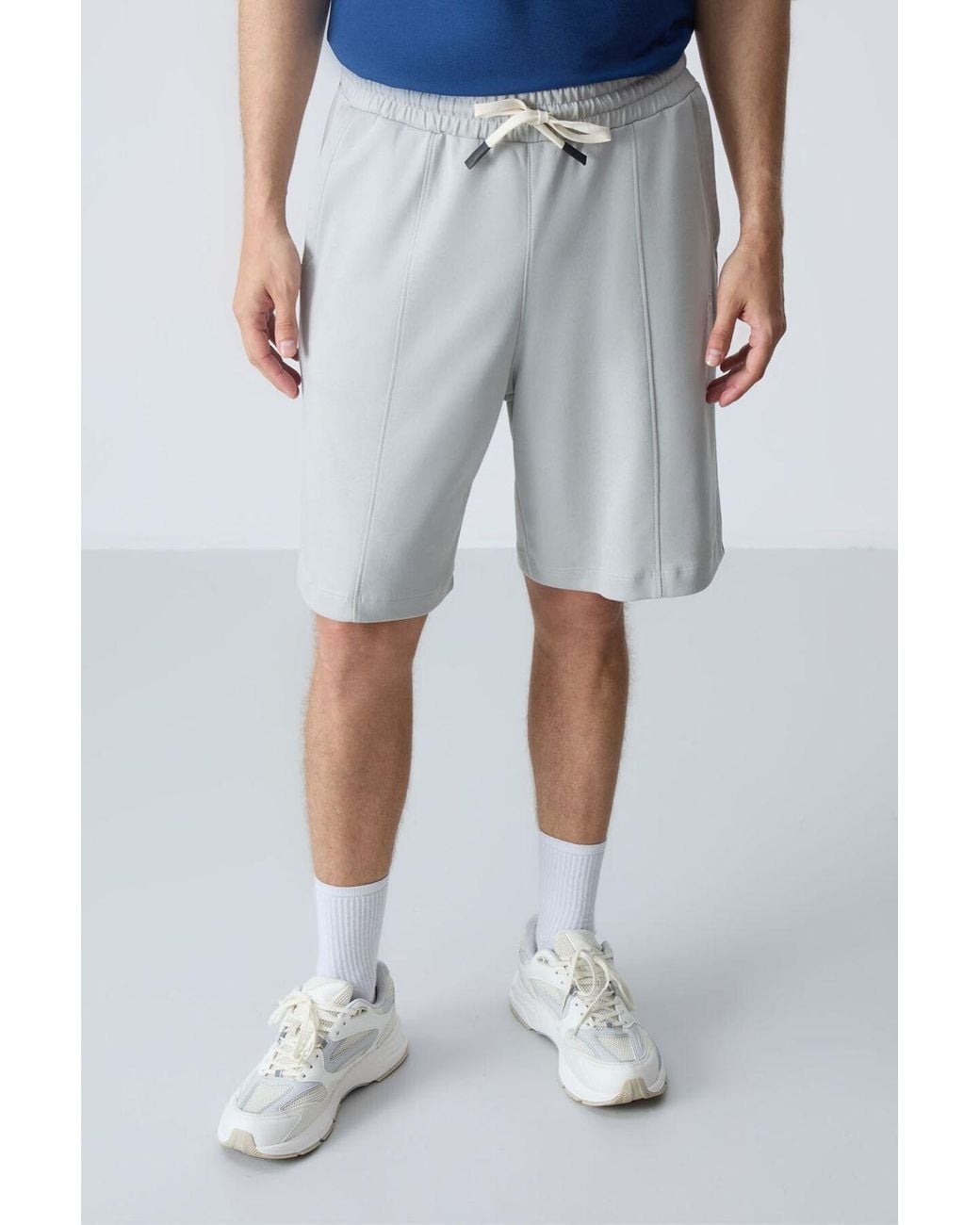 TOMMY LIFE Blue Cotton-Blend Sweat Shorts for men
