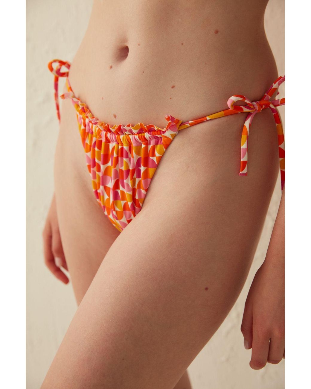 Penti Multicolor High-Waist Geometric Tie-Side Bikini Bottoms
