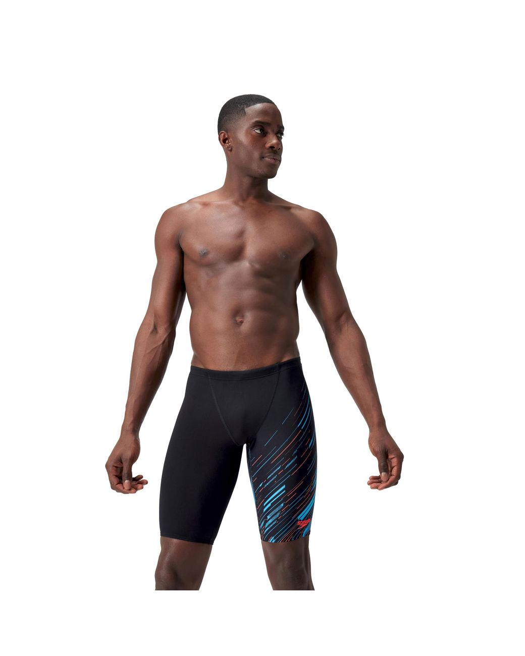 Speedo Blue Hyperboom Lines Endurance+ V-Cut Jammer Shorts /Picton/Siren) for men