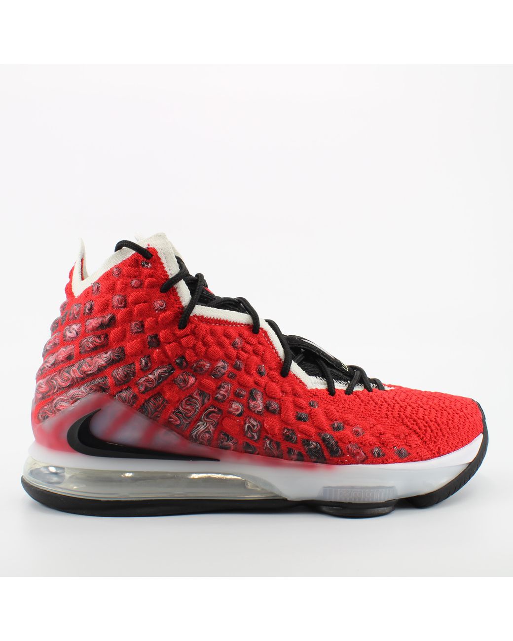Nike Red Lebron Xvii Textile Lace Up Trainers Bq3177 601 for men