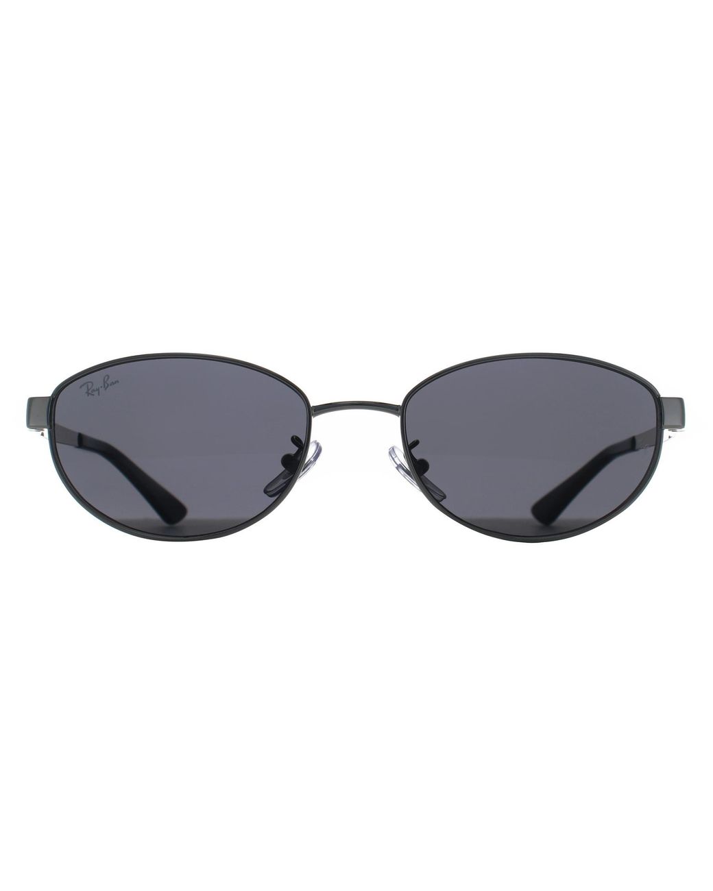 Ray-Ban Gray Oval Polished Dark Rb3774D Metal