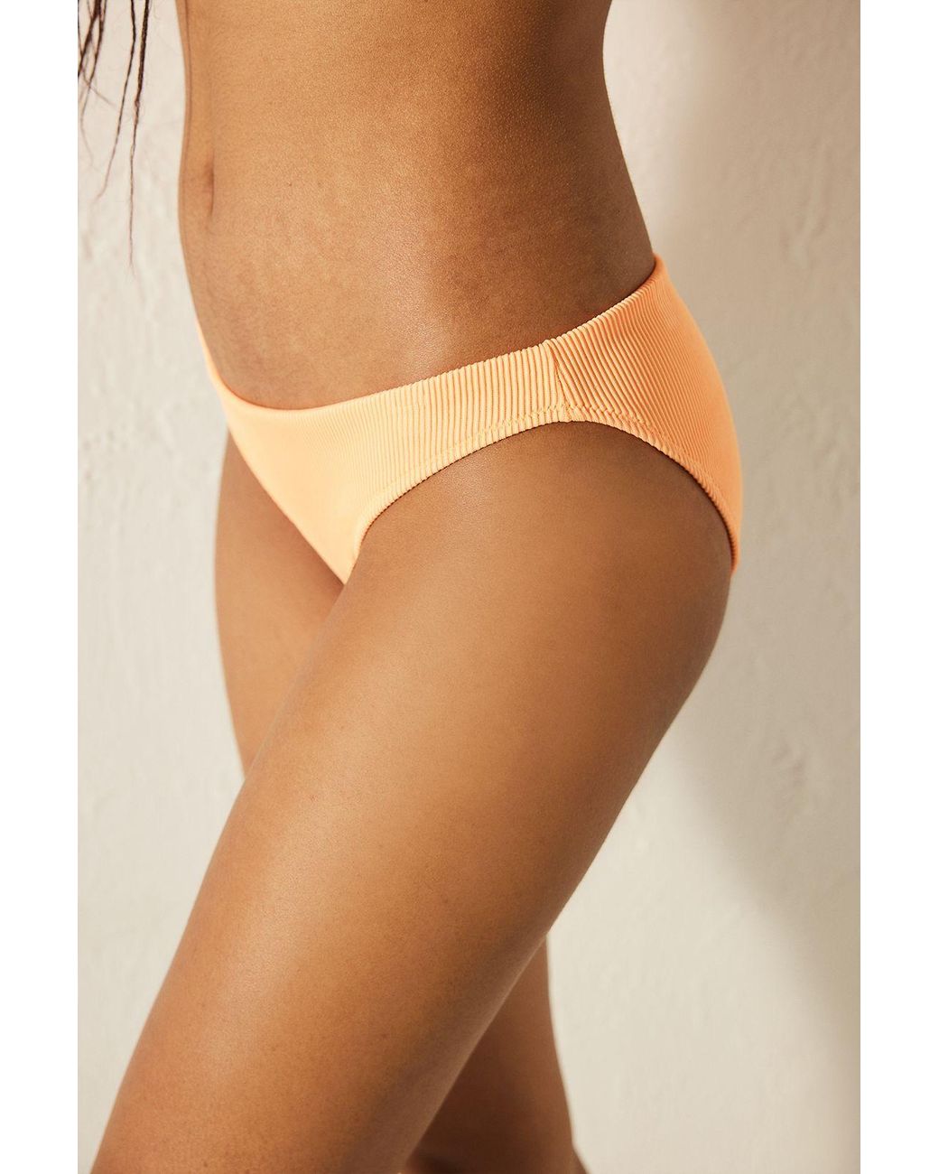 Penti Blue Mid-Waist Ribbed Bikini Bottoms