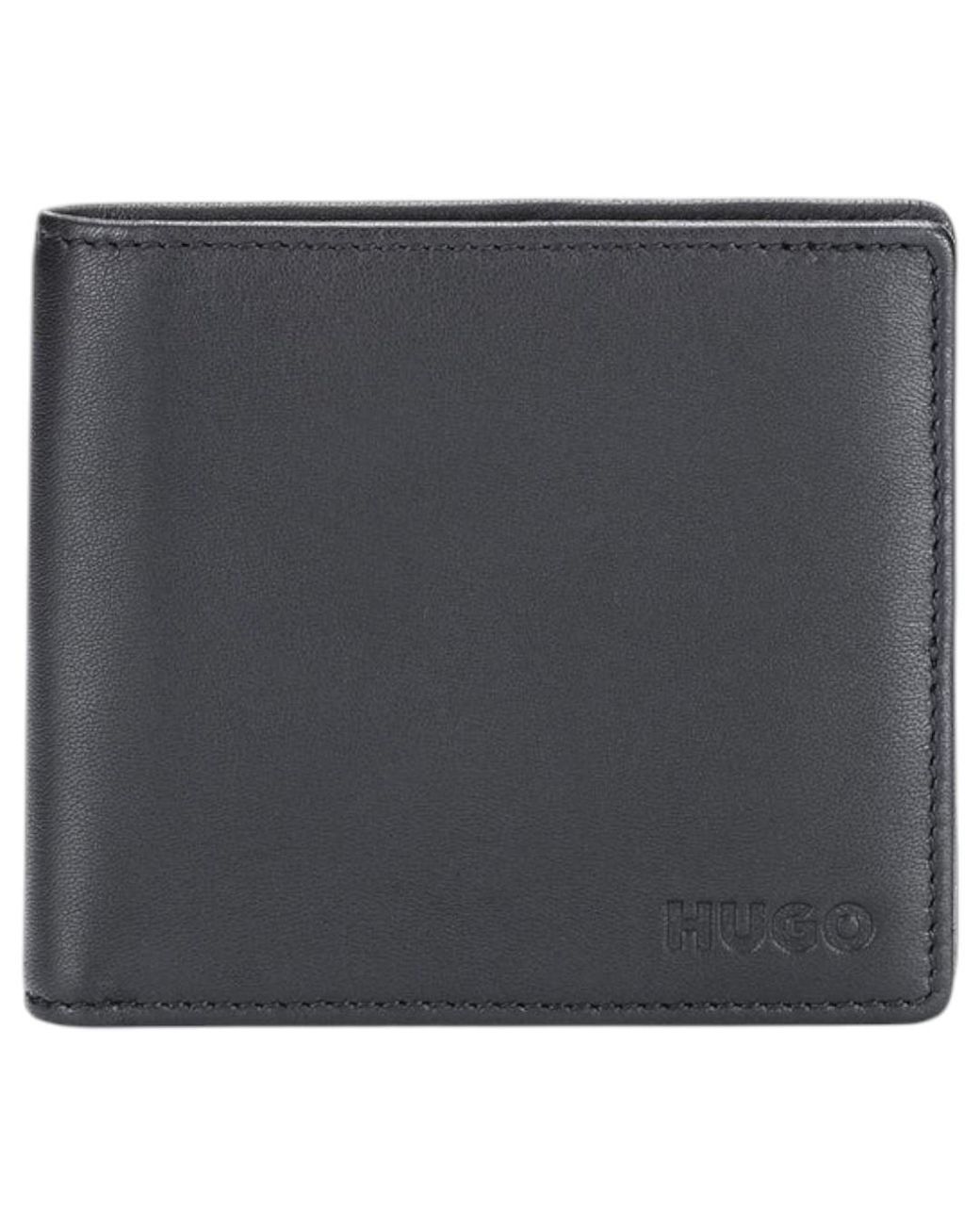 Boss Black Leather Wallet Subway_4Cc Coin Pocket Bifold Credit Cardholder for men