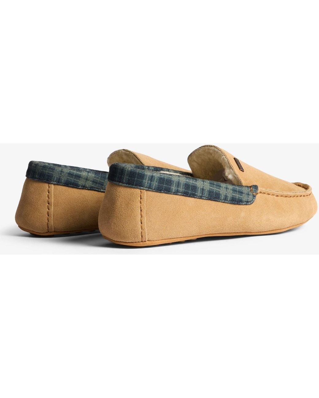 Hunter Brown Moccassin Suede Slippers for men