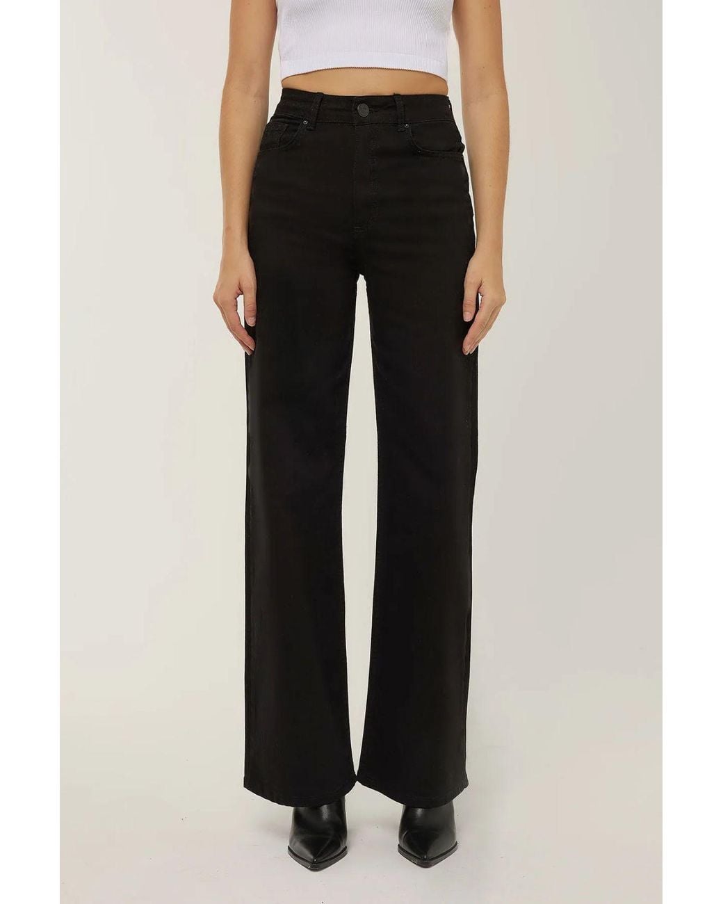 Hiccup Black High Waist Wide Leg Jeans