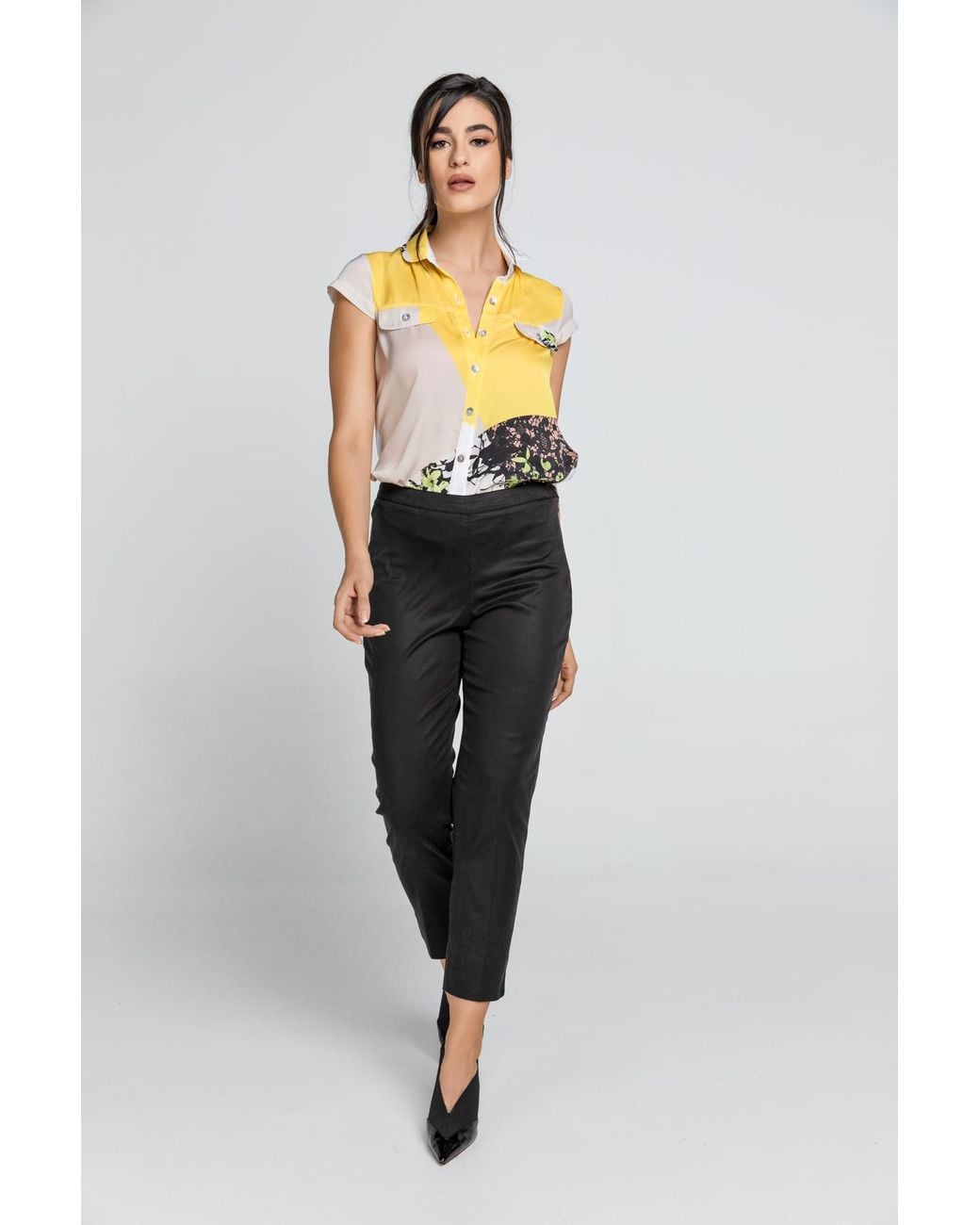 Conquista Black Slim Fit Pants Fashion