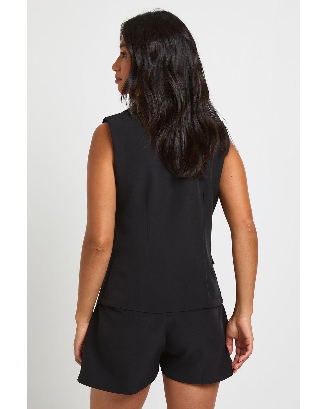 Boohoo Black Petite Tailored High Waist Short