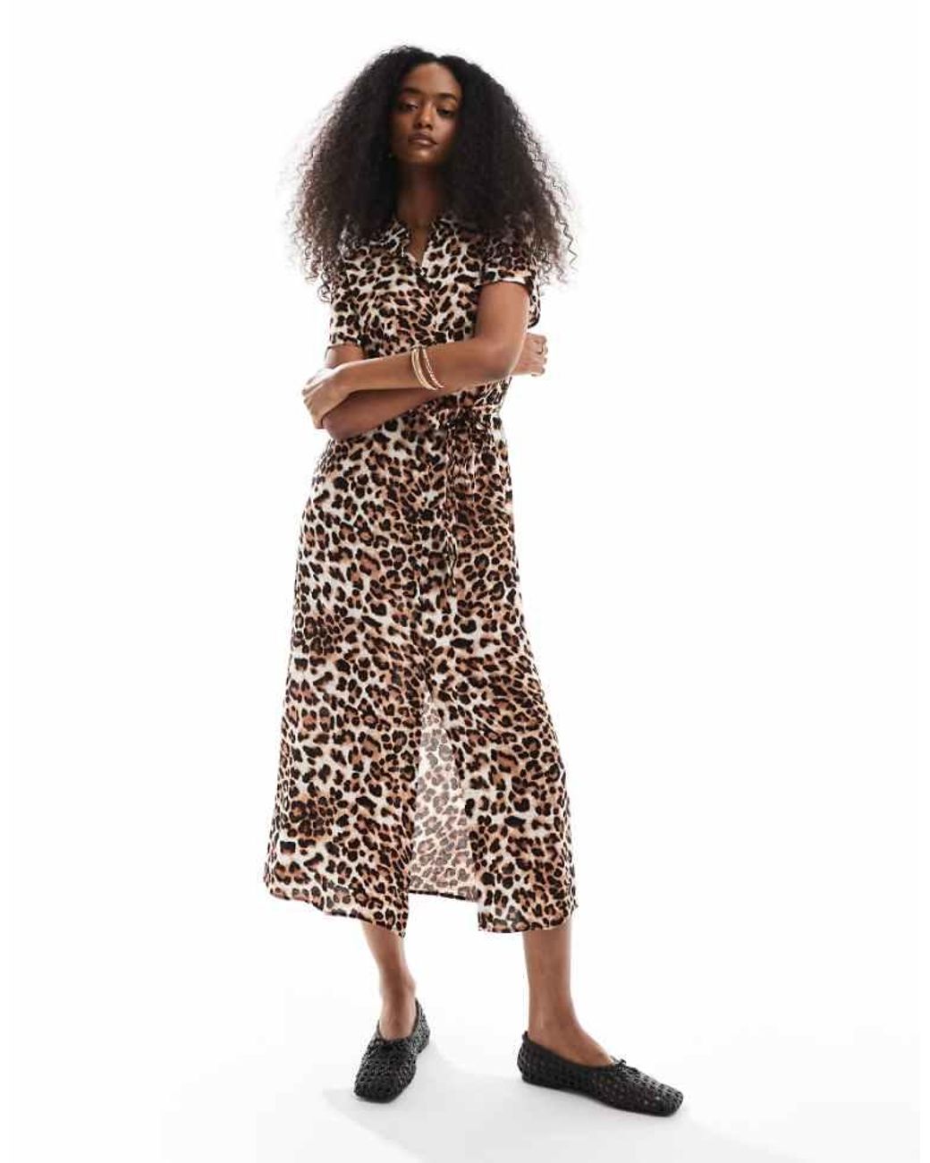 Vero Moda Brown Easy Buttondown Long Shirt Dress