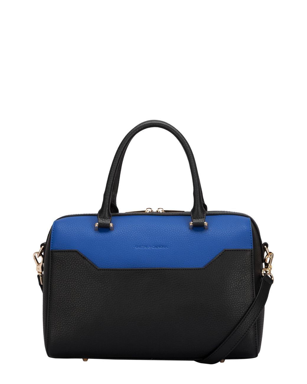 Smith & Canova Blue Two-Tone Leather Zip Top Grab Bag