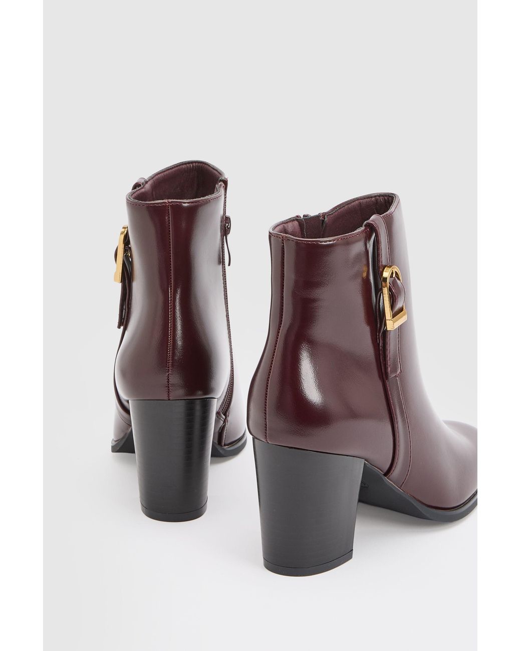 Wallis Purple Sophie Faux Leather Buckle Detail Ankle Boots