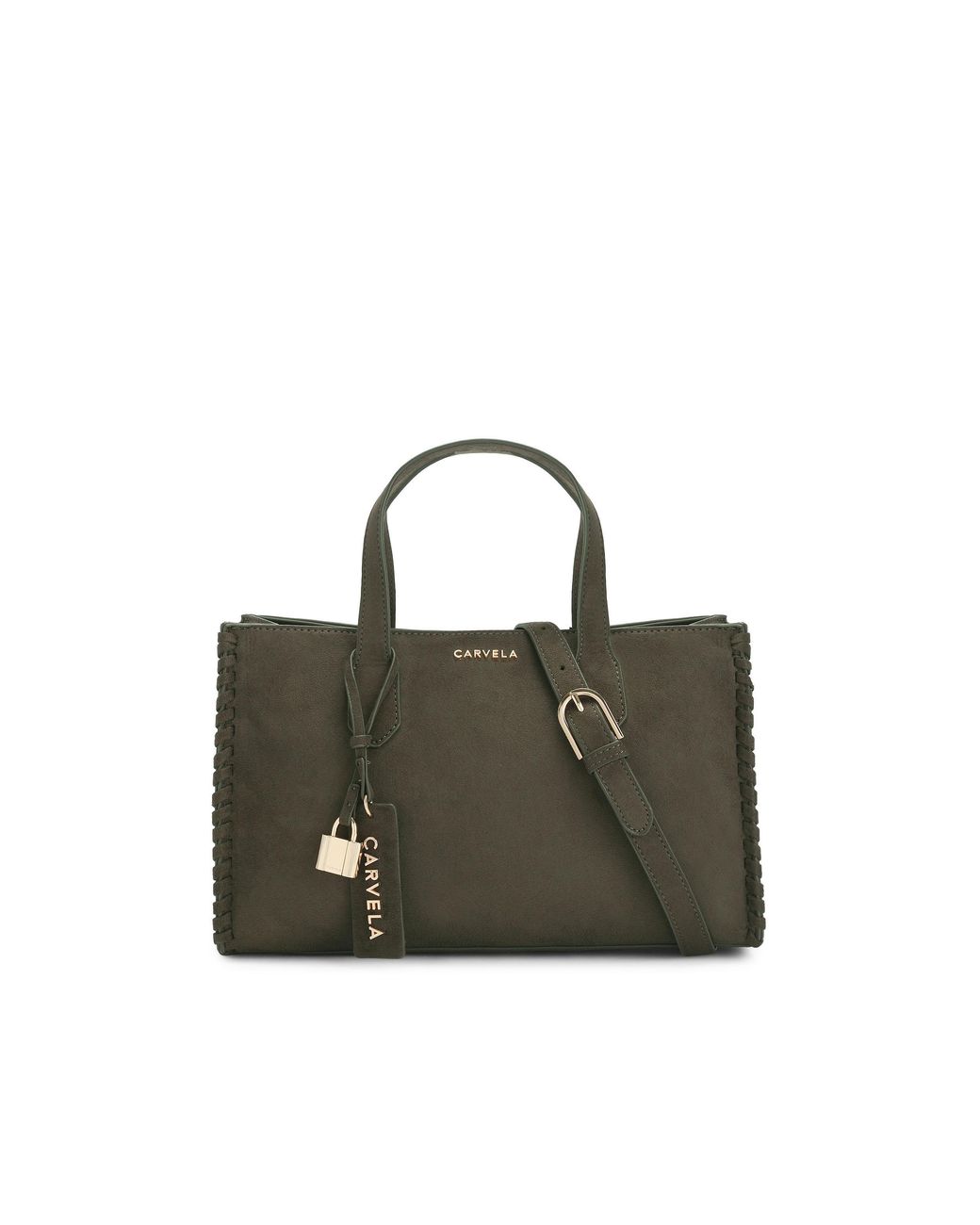Carvela Kurt Geiger Green Suedette Juno Whipstitch Mini Bag