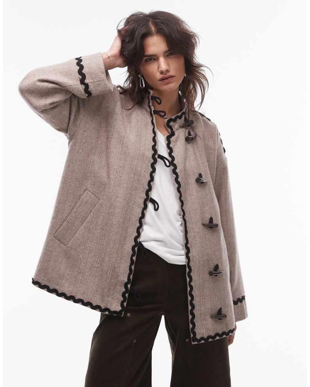 Résumé Natural Blanket Stitch Toggle Button Jacket