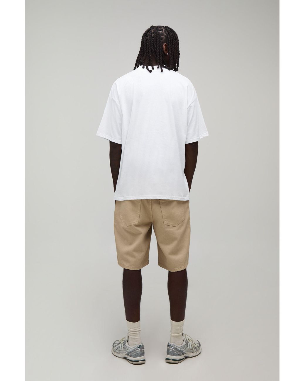 BoohooMAN White Oversized Monte Carlo Print T-Shirt Cotton for men
