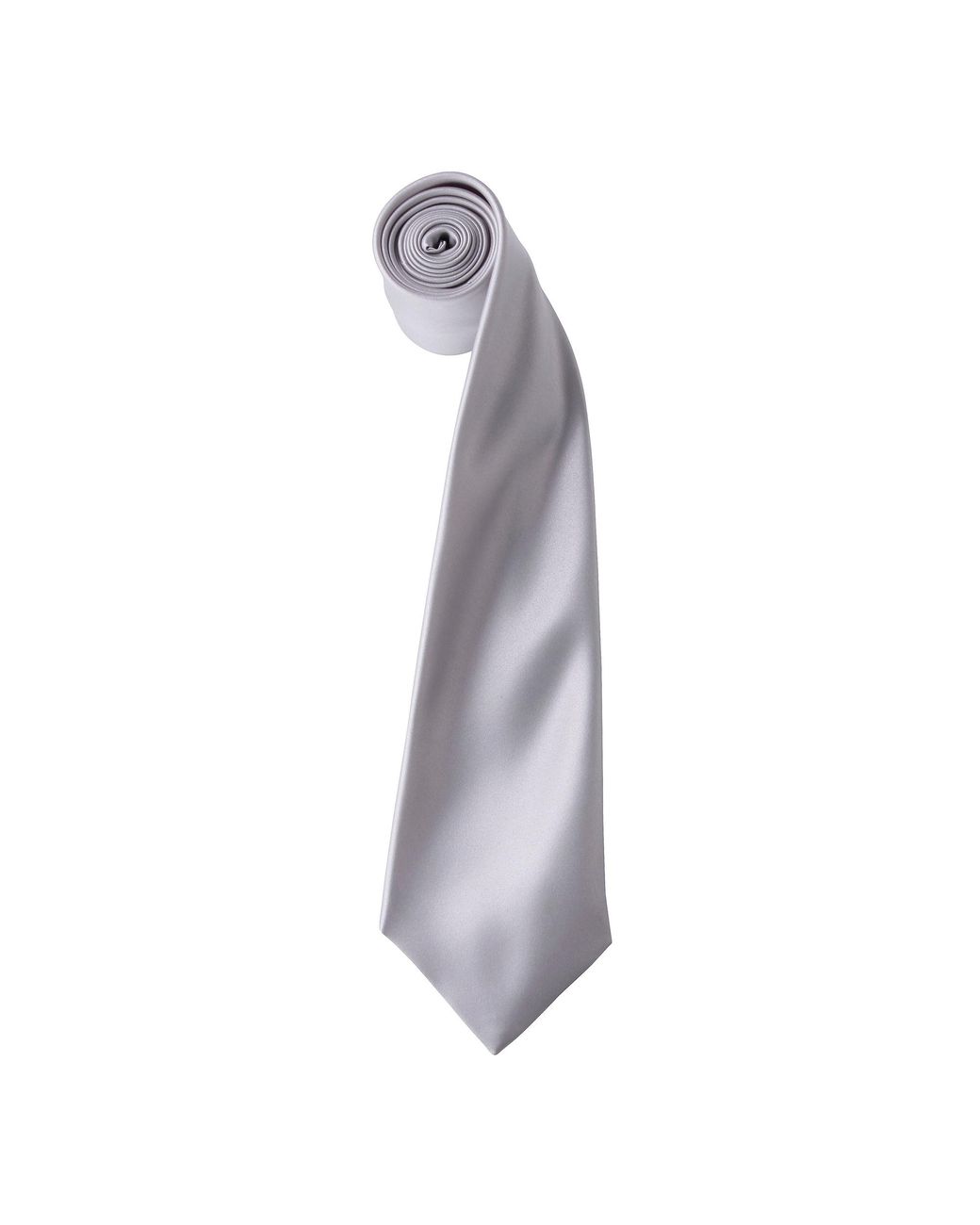 PREMIER Gray Plain Satin Tie (Narrow Blade) for men