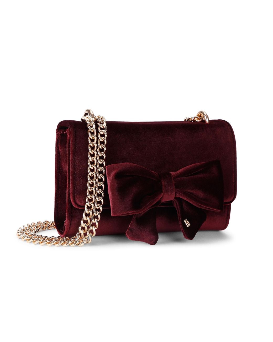 Miss Kg Purple Velvet Aura Bow Clutch Bag
