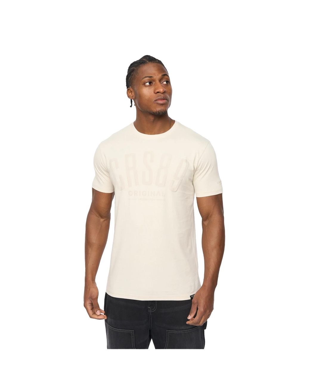 Crosshatch White Hallfell T-Shirt (Neutral) for men