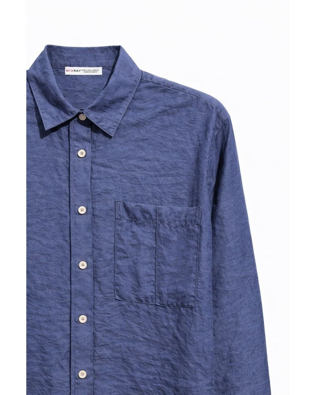 MixRay Blue Relaxed Fit Shirt With Pocket