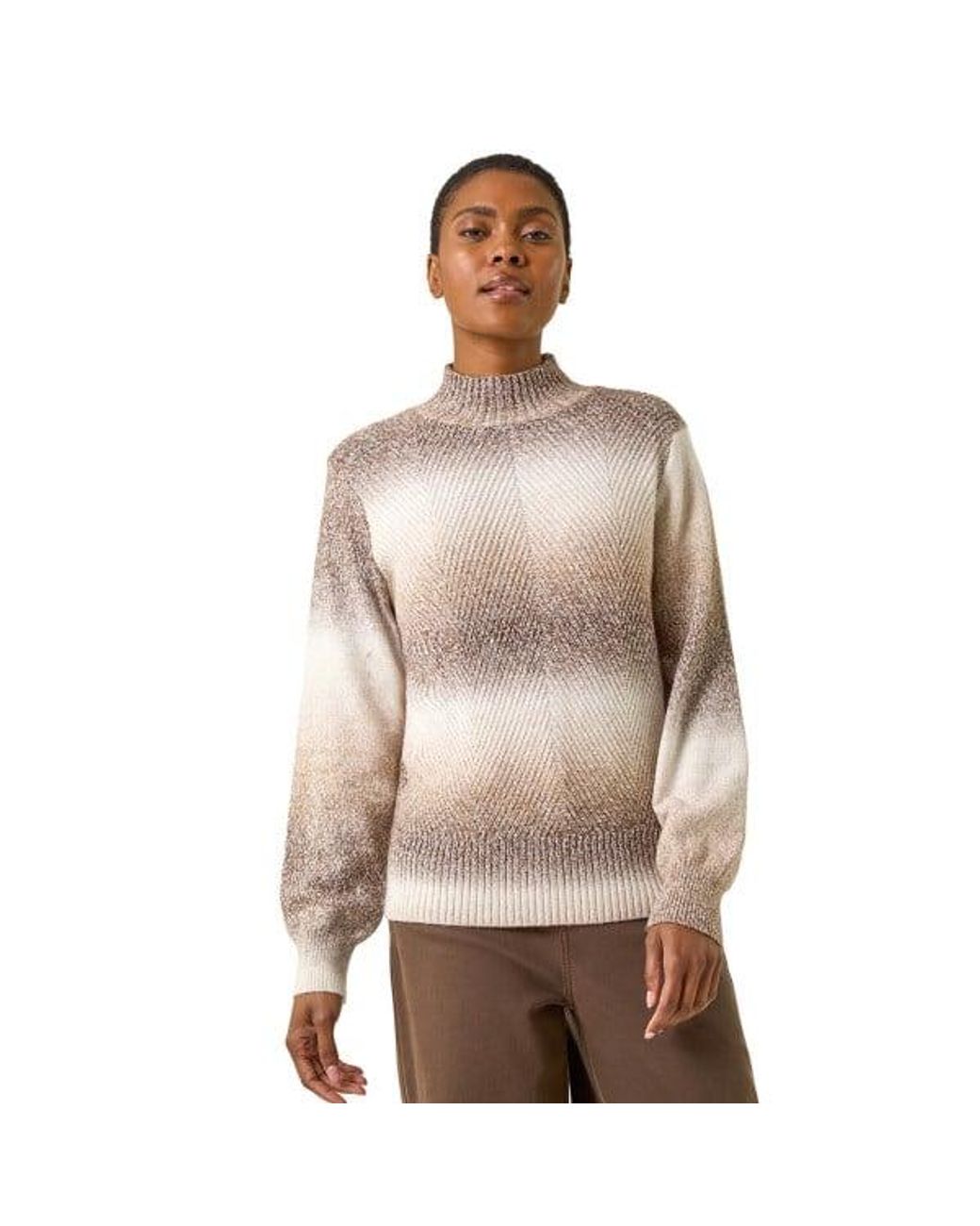 Roman Brown Ombre Stripe Knit Jumper