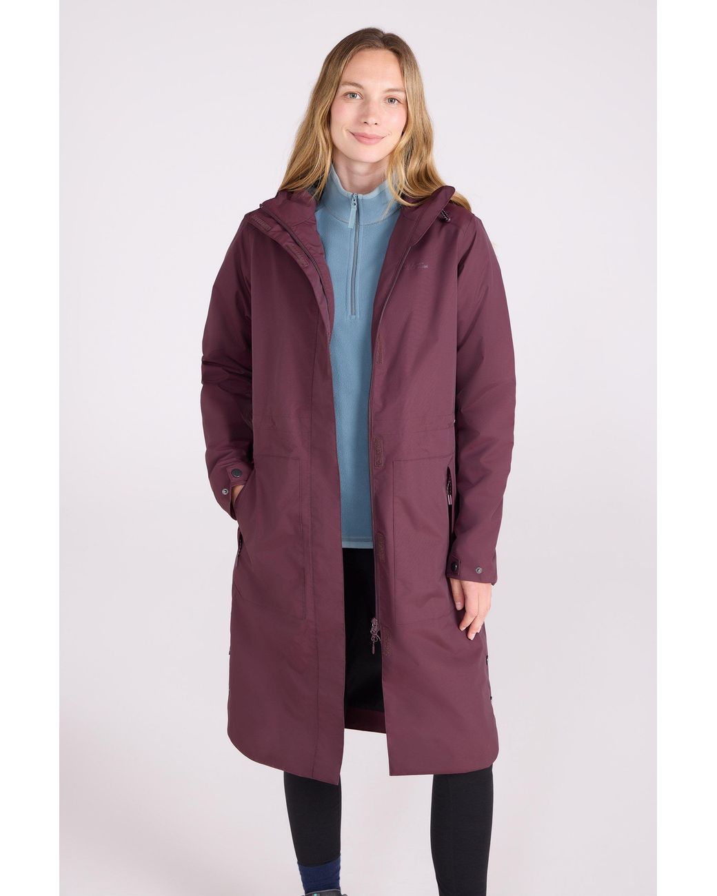 Mountain Warehouse Purple 'Hannah' Mac Jacket Waterproof Breathable Stylish Hooded Coat Polyamide