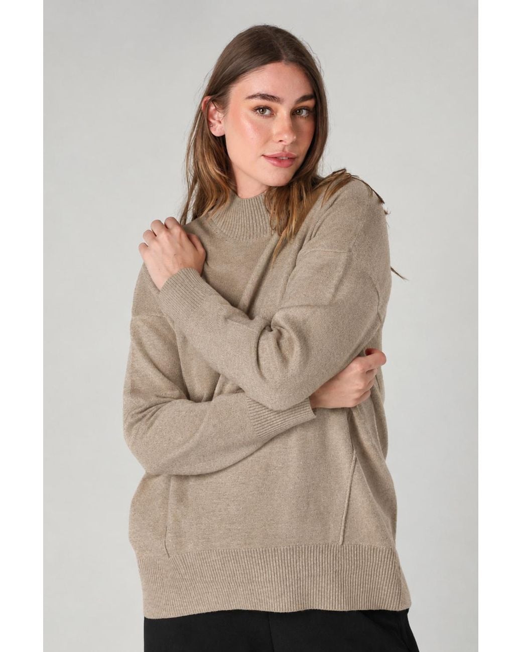 French Connection Natural Cosy Soft Touch High Neck Seam Jumper
