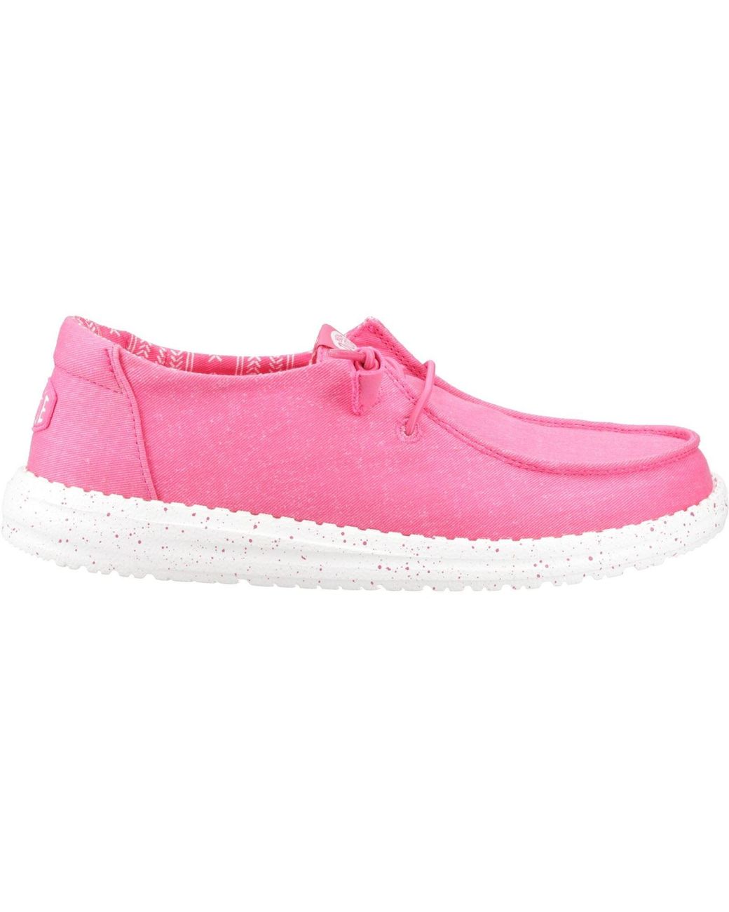 HeyDude Pink Wendy Stretch Cotton Fandango Moccasins Shoes
