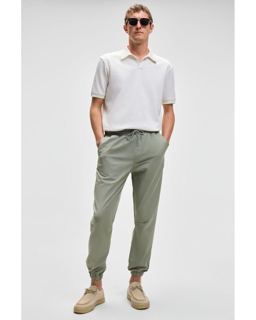 Grimelange Multicolor Elastic Waist Jogger Pants for men