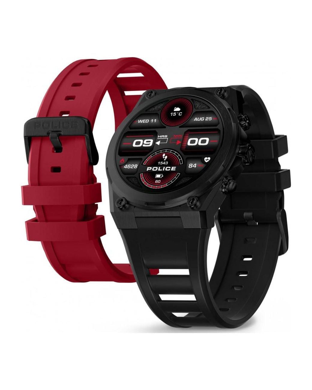Police Red Peiun00003X2 My Avatar 2 Smartwatch And Strap Gift Set for men
