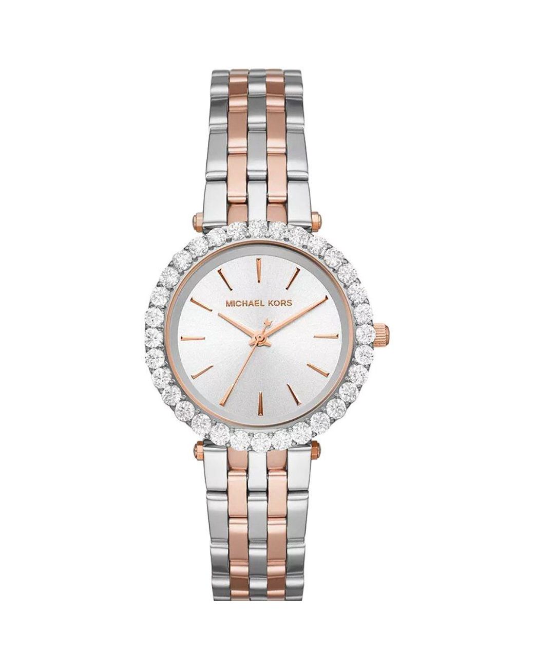 Michael Kors Metallic Darci Mk3218 Silver Stainless-steel Quartz Watch With Brown Dial