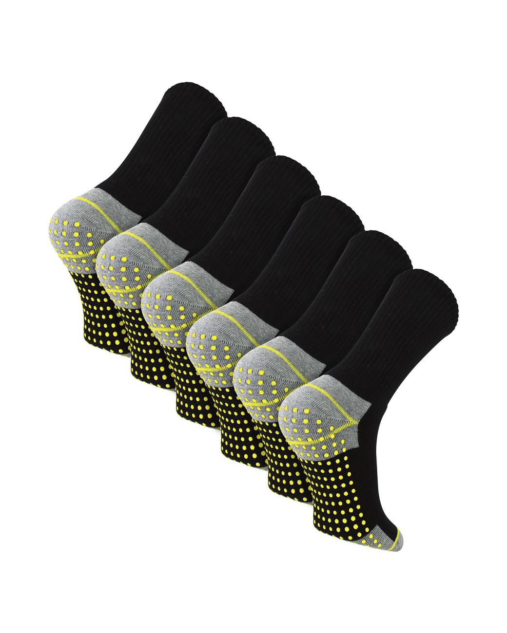 Sock Snob Green 6 Pairs Non Slip Grip Work Socks for men