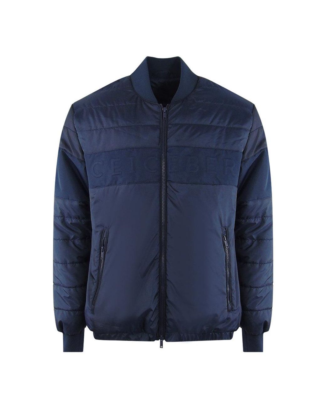 Ice Iceberg Blue Plain Padded Bomber Jacket for men