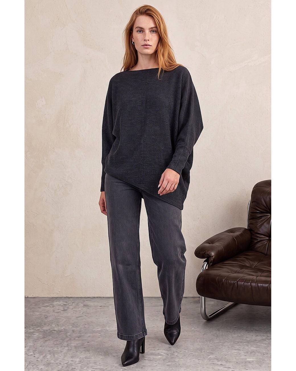 Roman Blue Asymmetric Hem Stretch Top