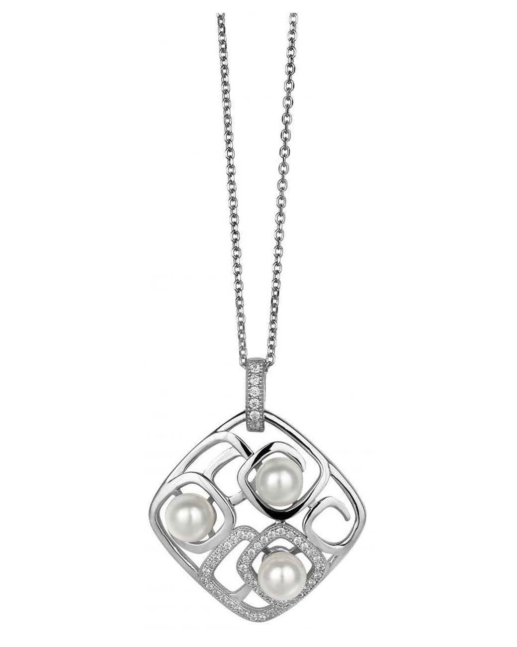 Orphelia Black 925 Sterling Chain With Pendant