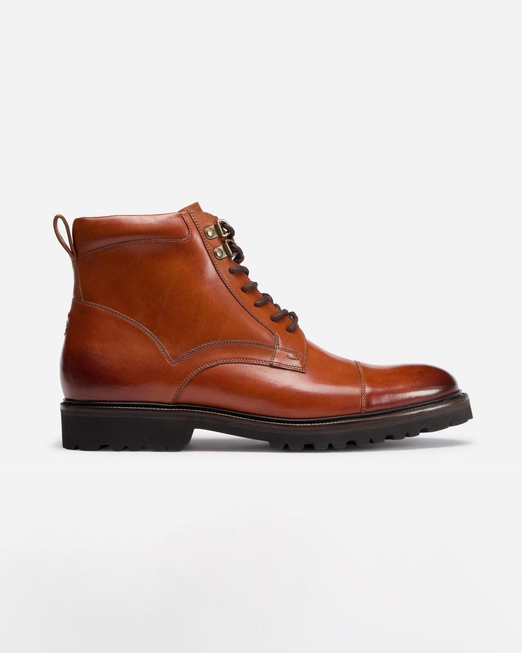 Oliver Sweeney Brown Runcorn Antiqued Calf Leather Brogue Boots for men