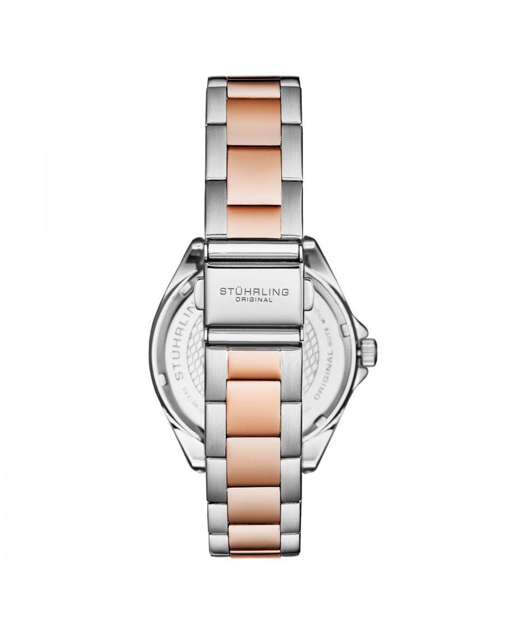 Stuhrling White The Dynasty 4025 Japanese Quartz Crystal Bezel 40Mm Watch