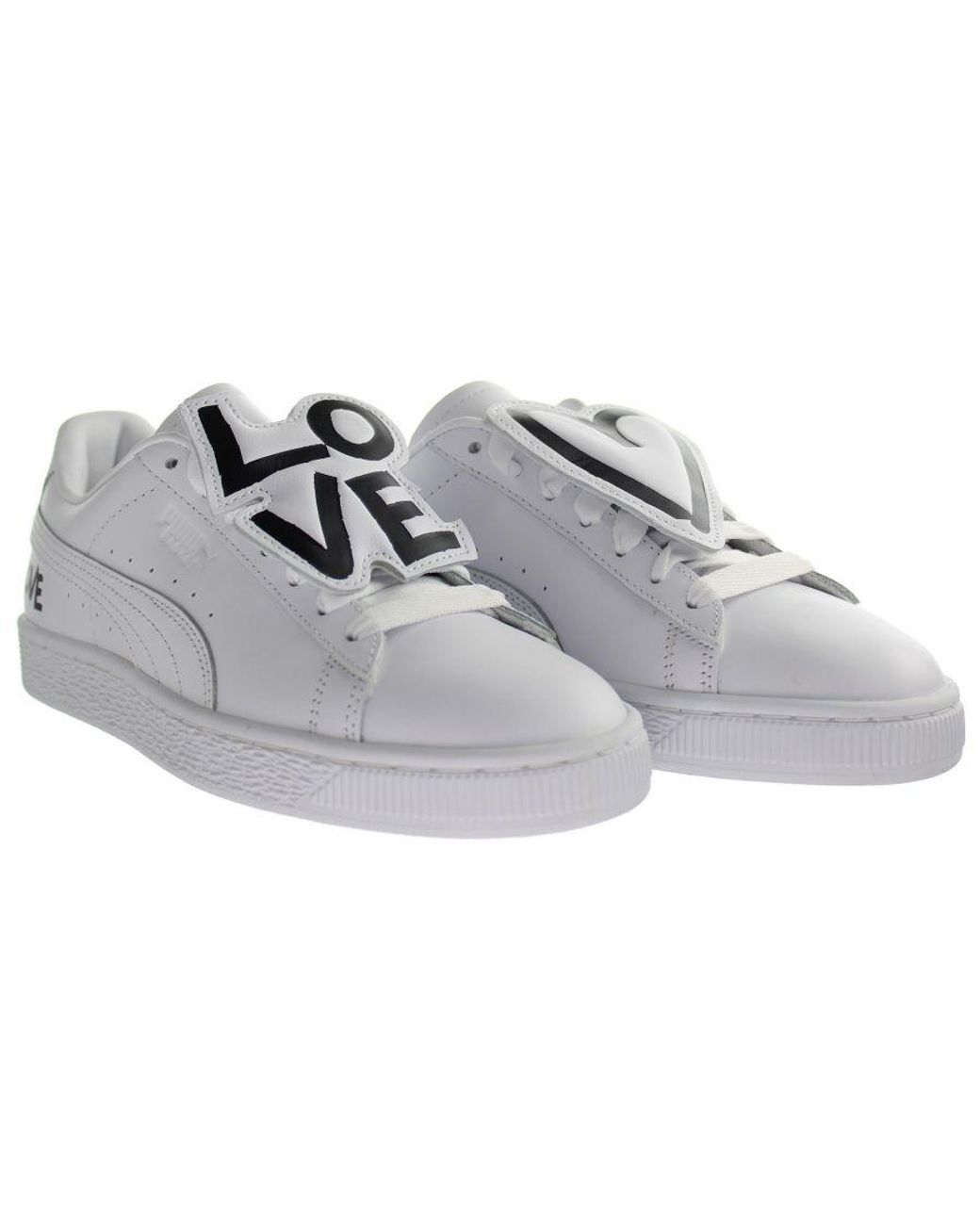 PUMA Gray Basket Badge Hndwrttn Trainers Leather