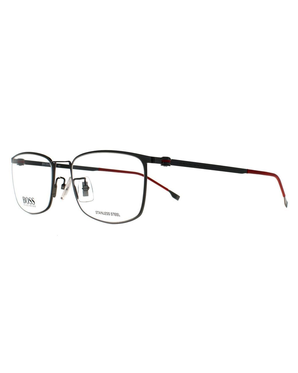 Boss Brown Rectangle Ruthenium 1351/F Metal for men