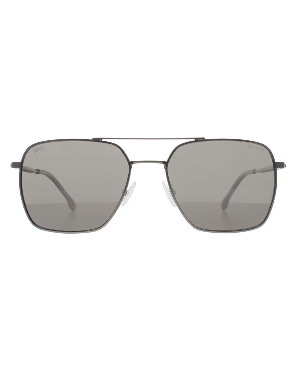 Boss Gray Aviator Matte Dark Ruthenium Polarised 1414/S Metal for men