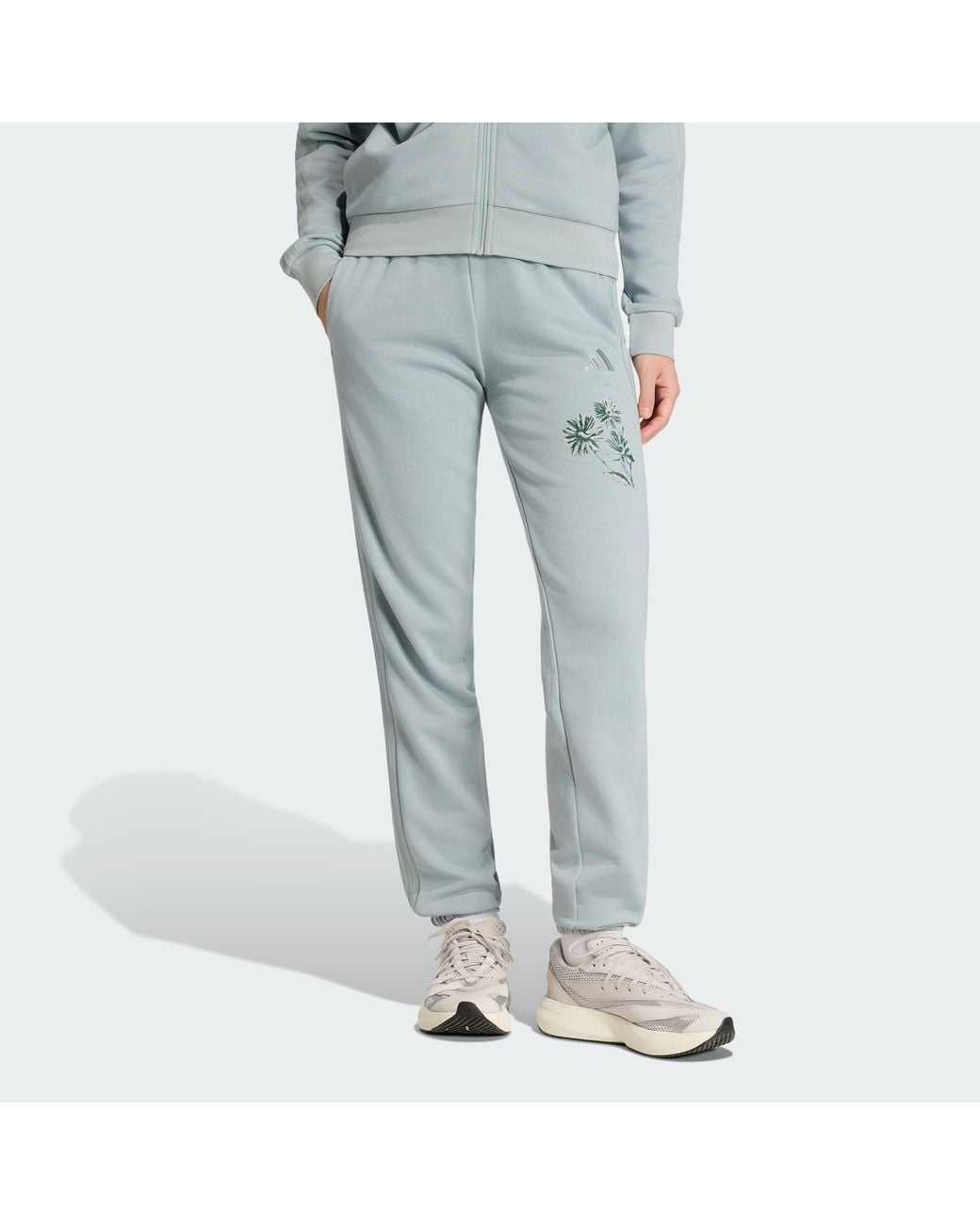 Adidas Blue Essentials 3-Stripes French Terry Cuffed Pants