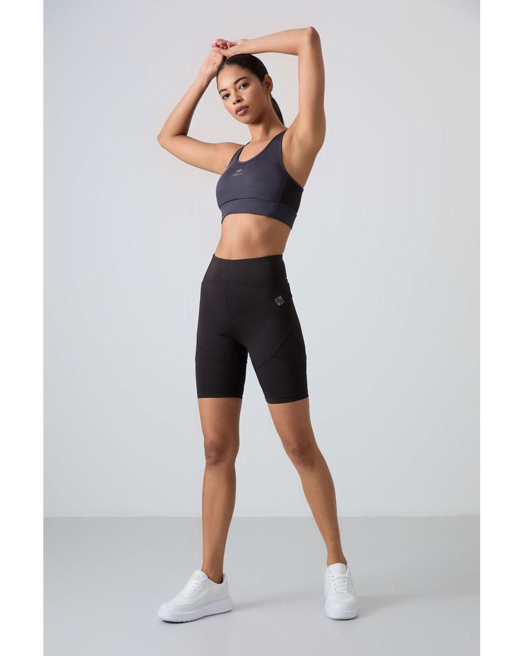 TOMMY LIFE Black Fitted Sleeveless Crop Sports Top