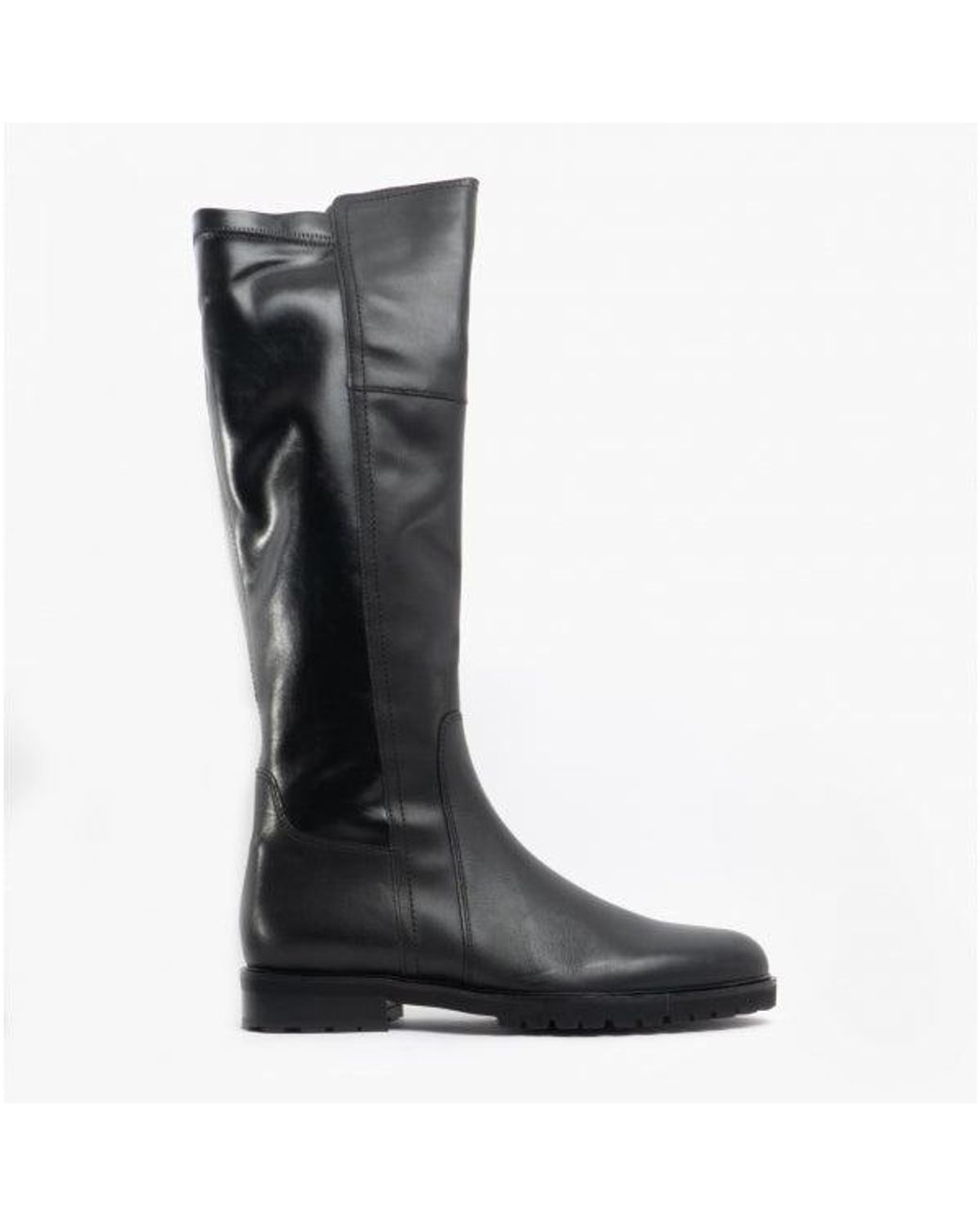 Gabor Black Cabin Leather Tall Boots