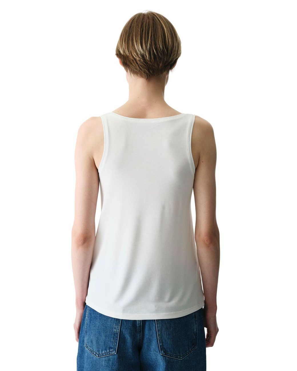 Penti White Sleeveless Knit Bodysuit With U Neckline