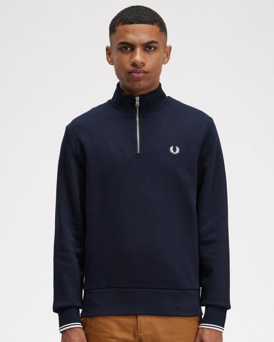 Fred Perry Blue Half Zip Sweatshirt Nos for men