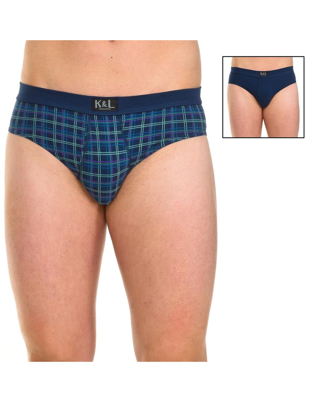 Kisses&Love Blue Pack-2 Basic Open Slips Kl2010 for men