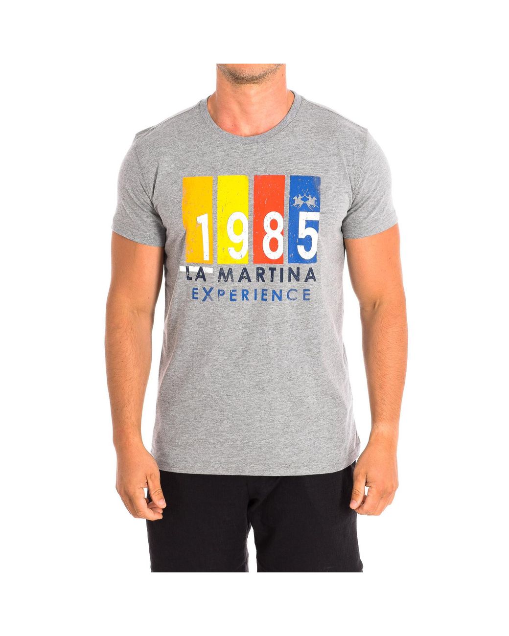 La Martina Gray Short Sleeve T-Shirt Tmr319-Js206 for men