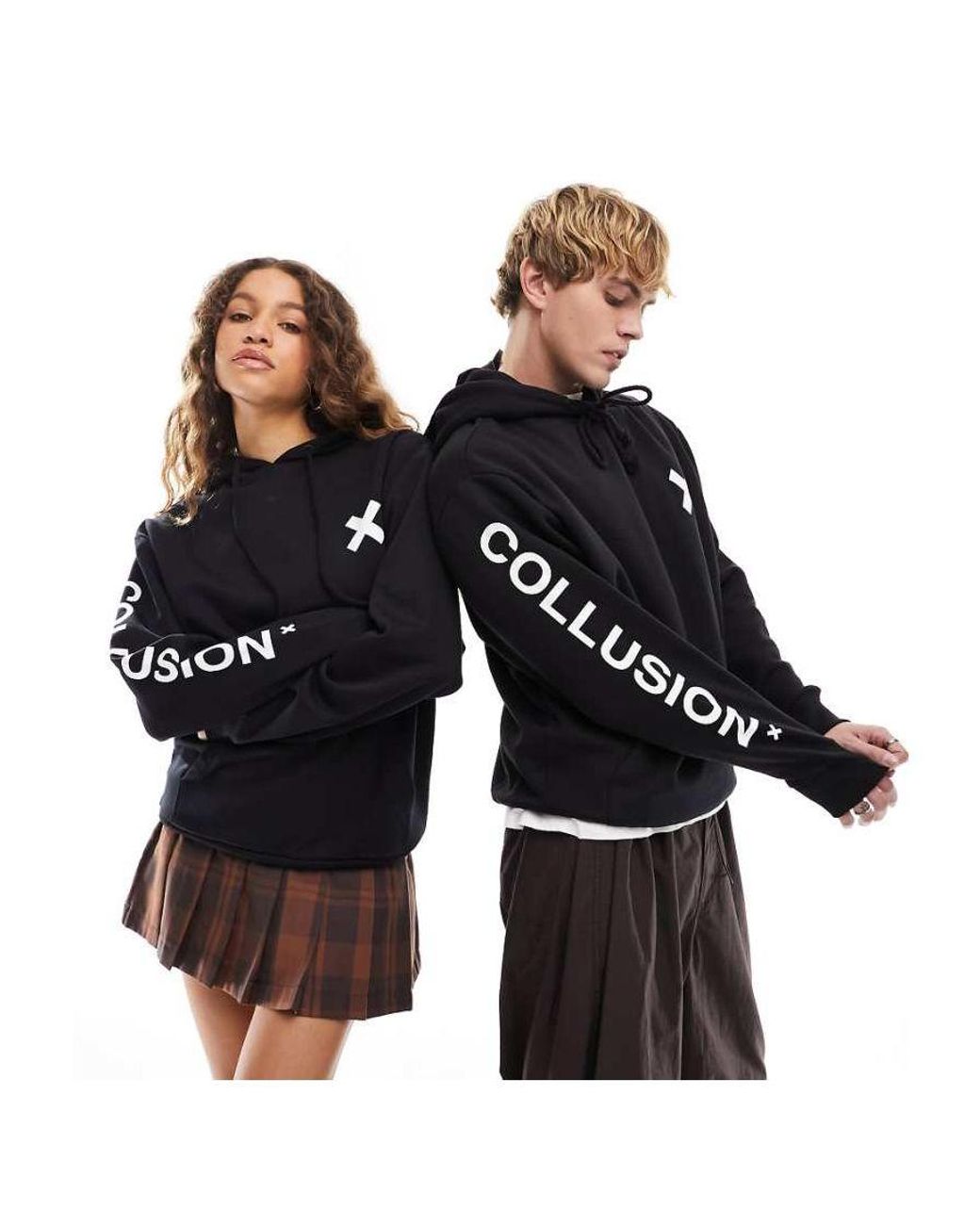 Collusion black hoodie sale